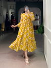 NNK4501 Weightless With Floral Print With Foil Work Ethnic Wear One Piece Dress Collection Wholesalers In Delhi